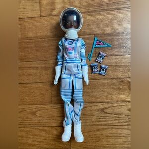 Barbie Astronaut Doll white and blue suit w/ helmet and 4 accessories